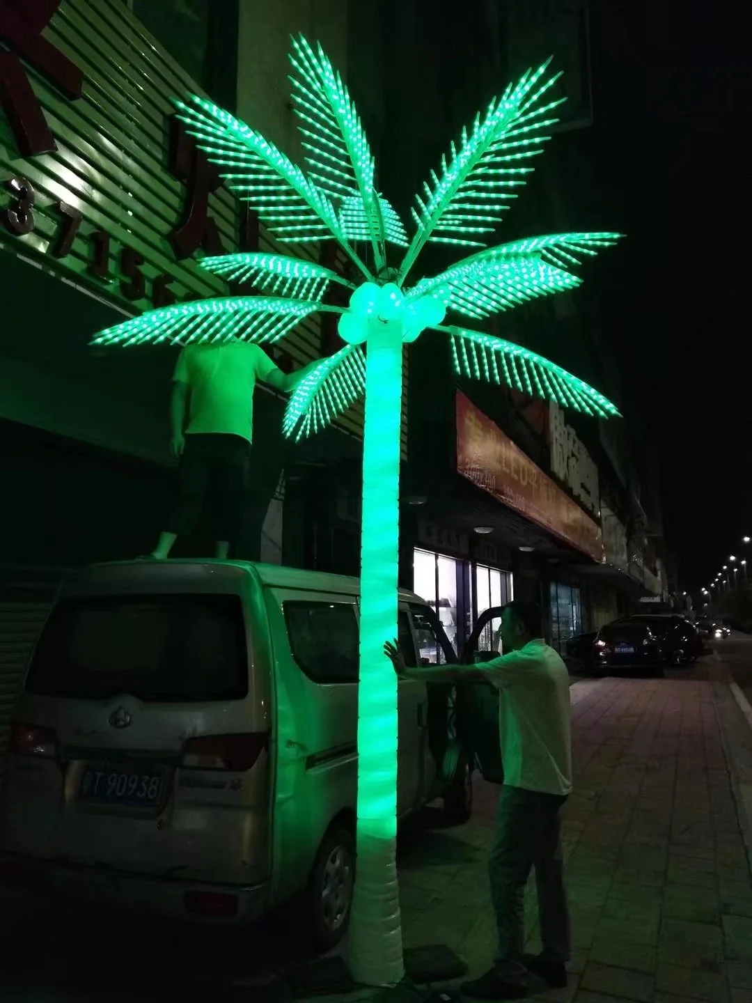 new beauty products 2022 solar powered flowers garden stake light large palm tree neon light led lights for tree