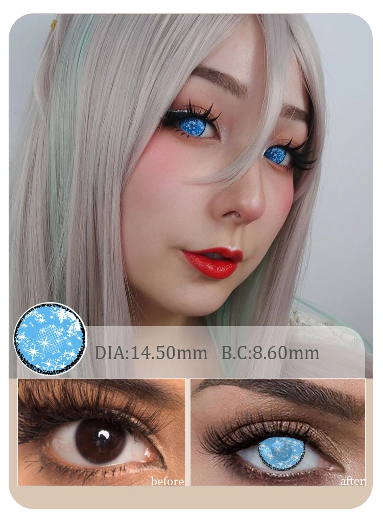 Anime Full Black Cat Eye Sharingan Cute Animal Colored Contact Lenses