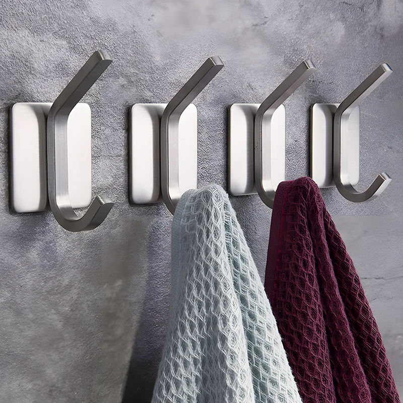 Popular 304 Stainless Steel Hook Multifunction Kitchen Bathroom Traditional Clothes Towel Self Adhesive Wall Hook
