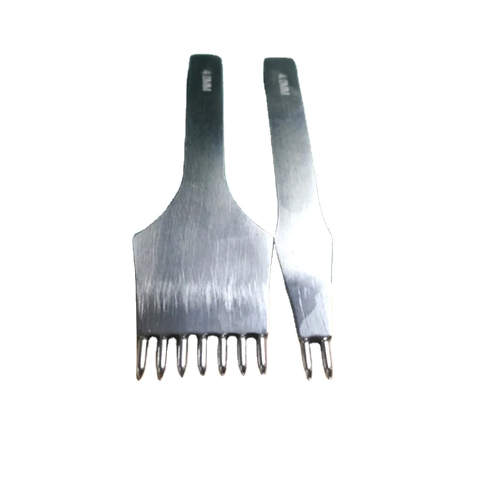Leather Craft Tool Punch Awl Polished Round Hole Puncher Leather Chisel 3mm/4mm/5mm Spacing for Leather Lacing Stitching Sewing