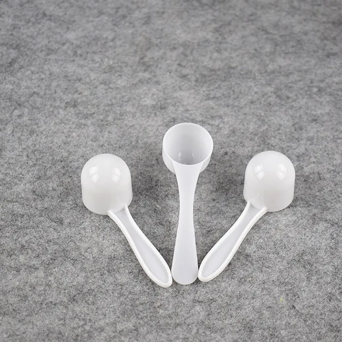 White powder scoop straight handle plastic scoops manufacturers wholesale food grade milk powder spoon 5 grams plastic spoon
