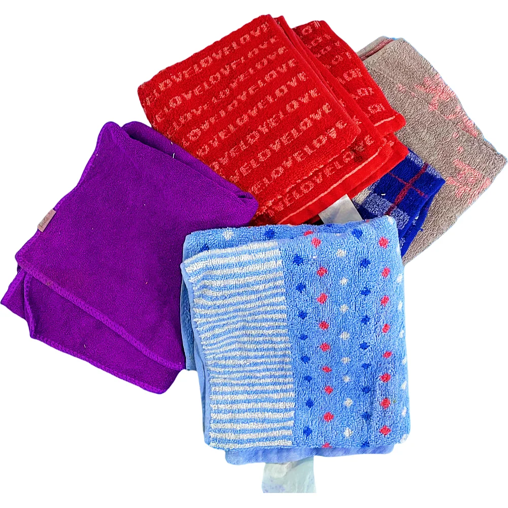 Cotton fabric cut pieces good absorbent mixed colour Towelling Rags used towel TERRY RAGS