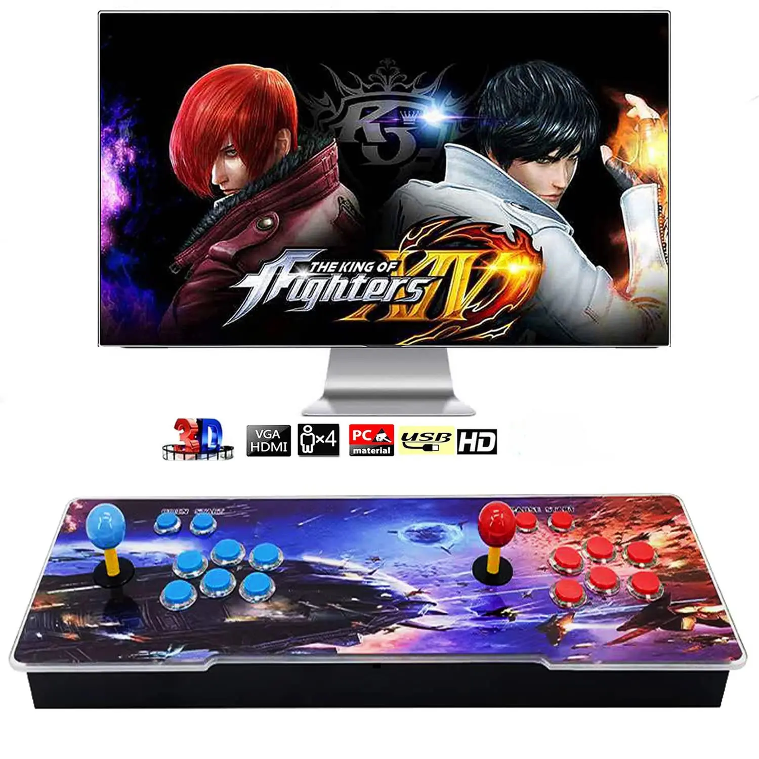 Customized Double Joysticks Video Game Console  Arcade Box 4710 Games Classic Console