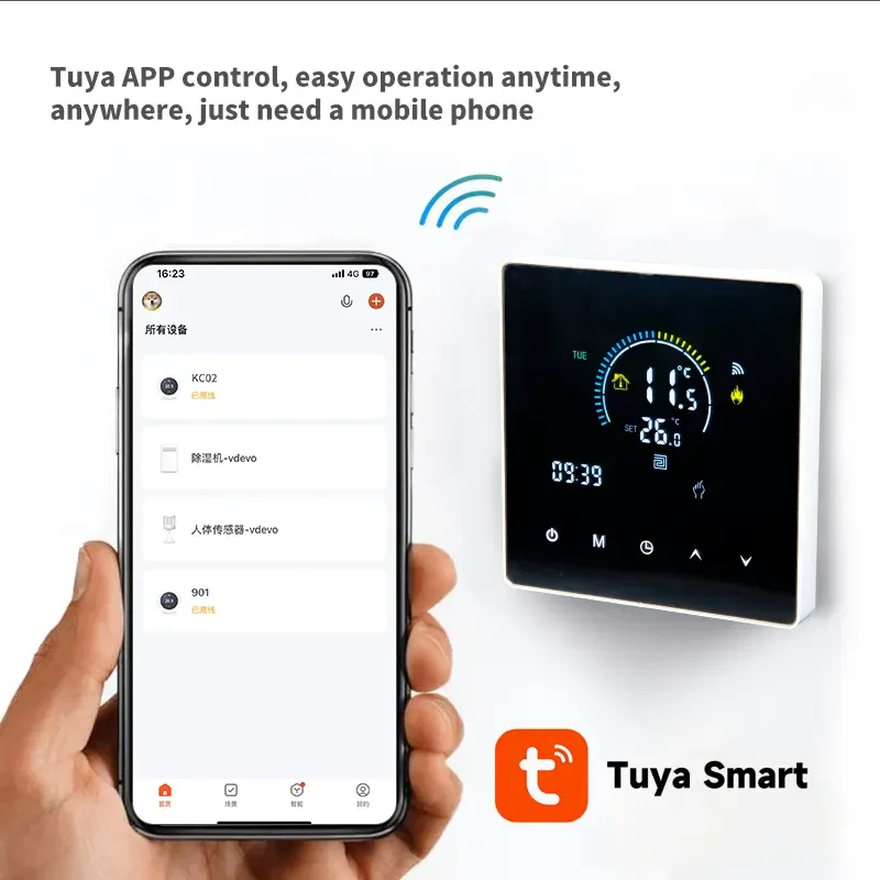 Glomarket Tuya Wifi Smart App Voice Control  Smart Home Thermostat For Electric Water Gas Boiler Floor Heating