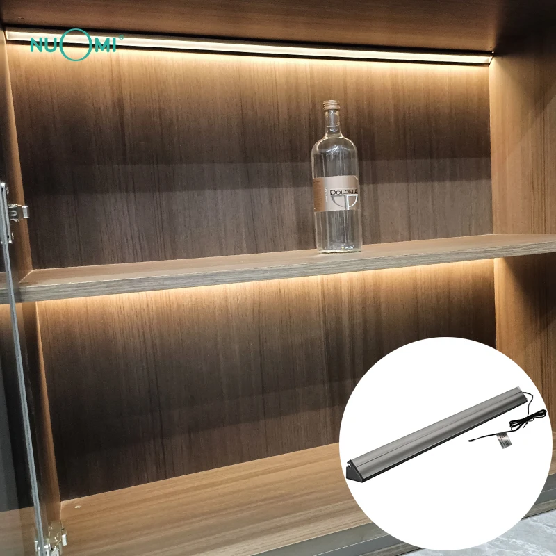 NUOMI Surface mounted triangular oblique light strip installed on the bookcase led closet lighting