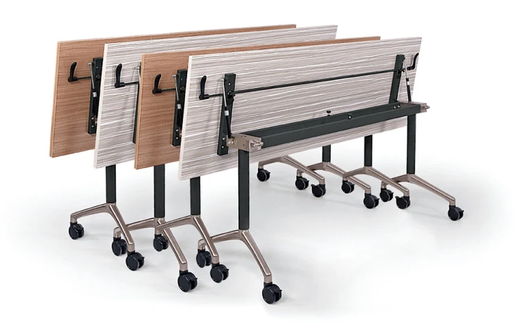 cheap furniture factory folding conference table with locking wheels