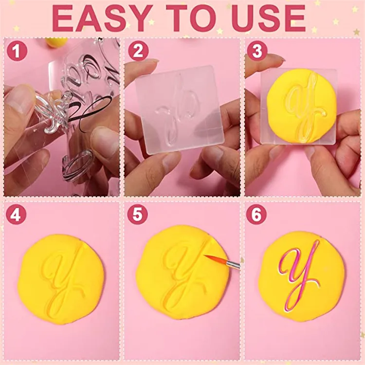 Fondant Cookie Decorating Tool Set alphabet clear stamp cake embosser letter cake plastic mold cake fondant tools cookie cutter