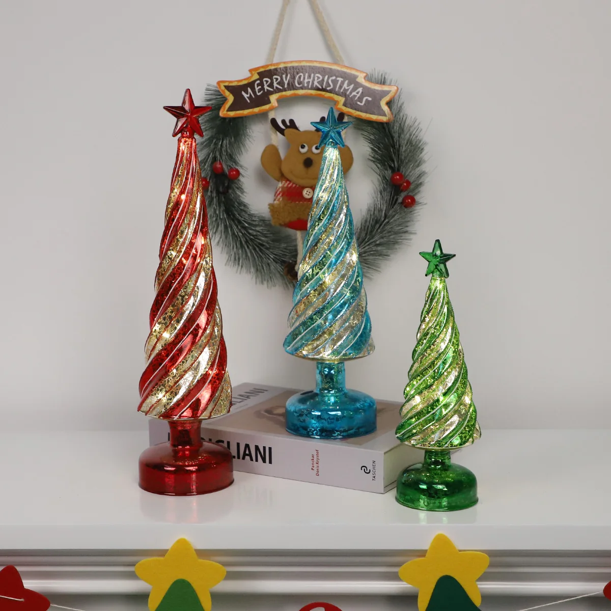 Christmas 2023 Countertop LED Tree Lamp Mini Christmas Trees Decorations Christmas Gift Set