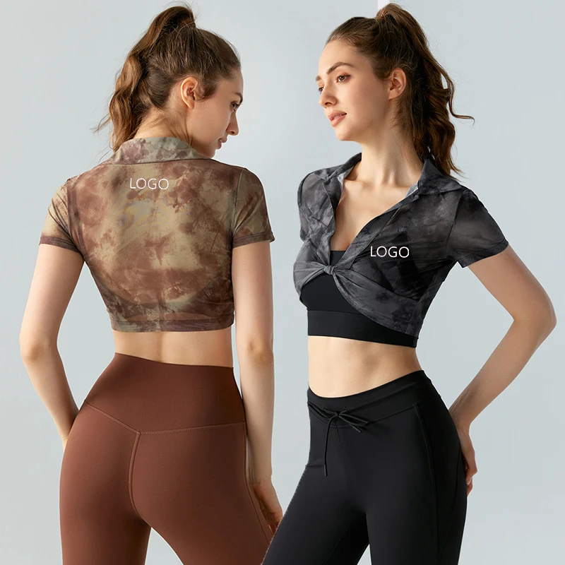 XW-DST786 OEM Factory Fashionable Deep V-neckline Chest Twist Gym Clothing Coat Sports Yoga Bra Top For Women