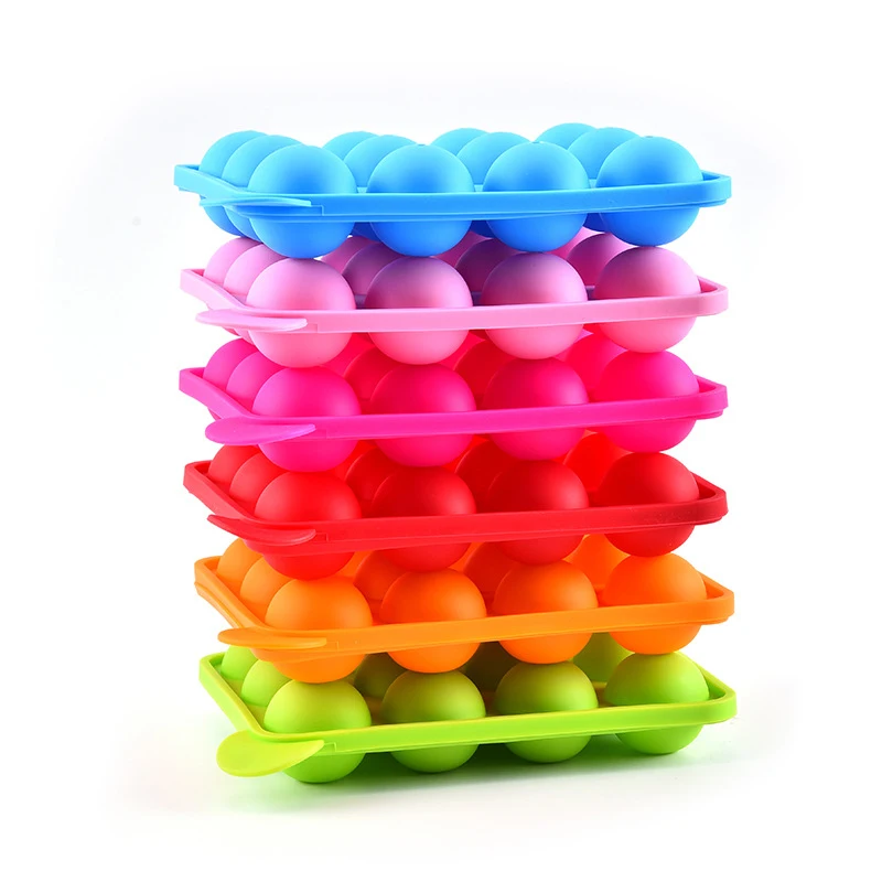 Ice Cube Ball Silicone 12 Hole Drinking Wine Tray Brick Round Maker Mold Sphere Mould Party Bar Silicone Ice Hockey Maker