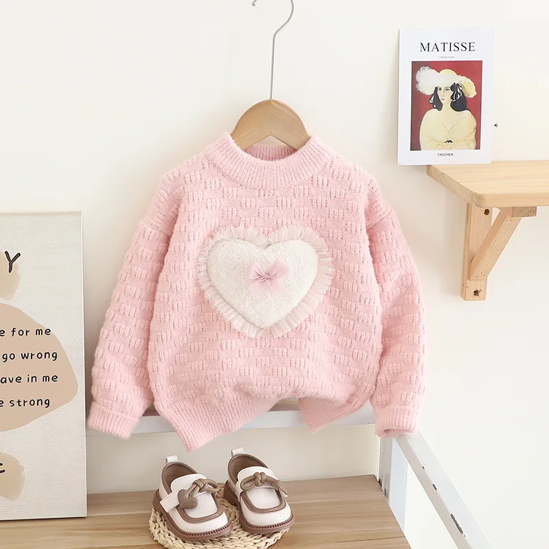 Korean Style Winter Autumn Lovely Cotton Warm Sweet Pullover Sweaters for Girls