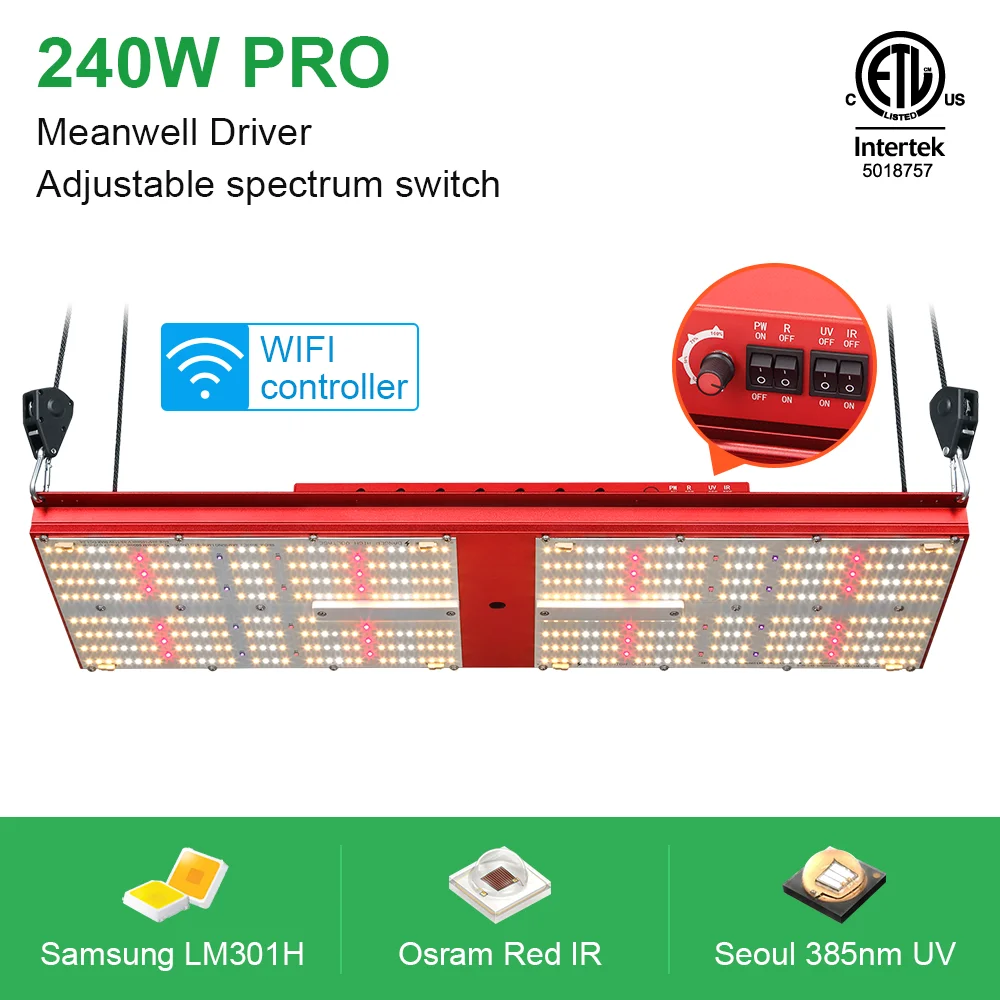  Полный спектр Sunlike Samsung lm301b v2 mix oslon red ir uv 240w qb фитолампа для растений Светодиодная лампа выращивания с четырьмя