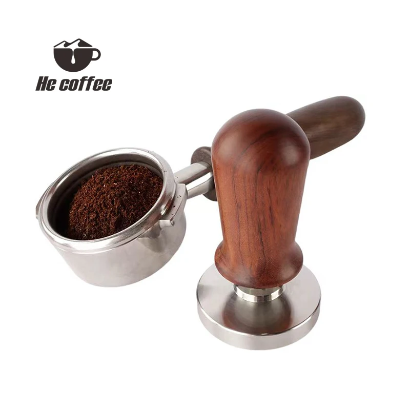 58mm Calibrated Espresso Coffee  Tamper Coffee Maker For Barista Wooden Handle Tamper