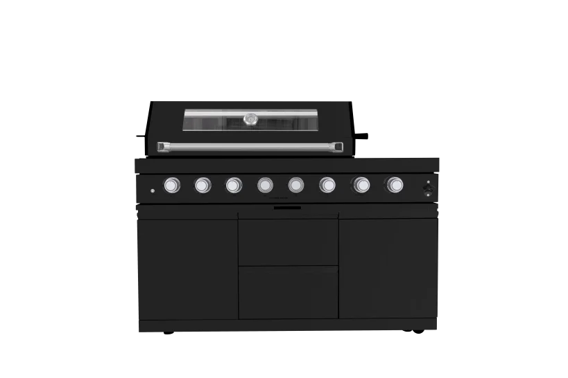 High Quality Black Stainless Steel Outdoor Kitchen with Kamado Egg Grill