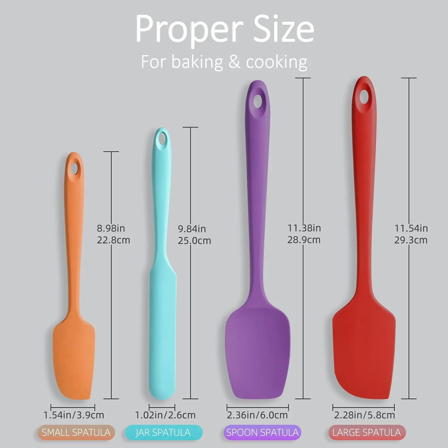 Heat Resistant Multi Colors Home Kitchen Trowel Bowl Mixers Non Stick 4 Pieces Silicone Cake Baking Cooking Spatula Set