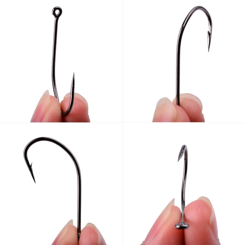 New original high-strength size 2#~30#high carbon steel barbed crooked mouth sea fishing hook with loop fly fishing hooks