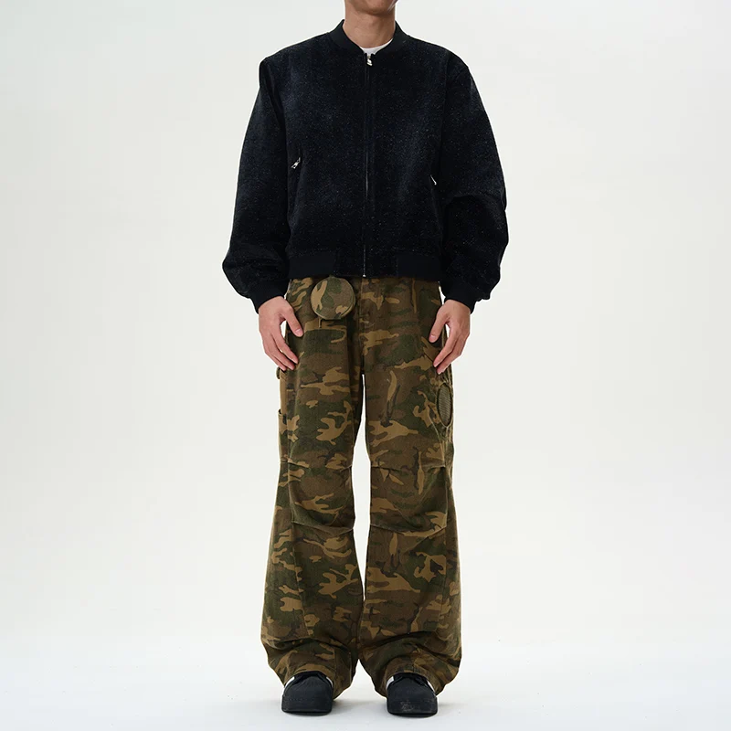 New Arrivals Men High Quality Heavy Denim Flared Y2k Jeans Men Tactical Camouflage For Denim Cargo Jeans Pants Designer Jeans