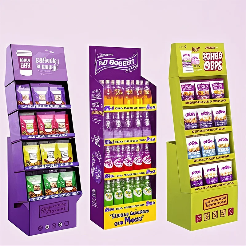 Grocery Store Display Racks Pos Shelf Cardboard Display Stand