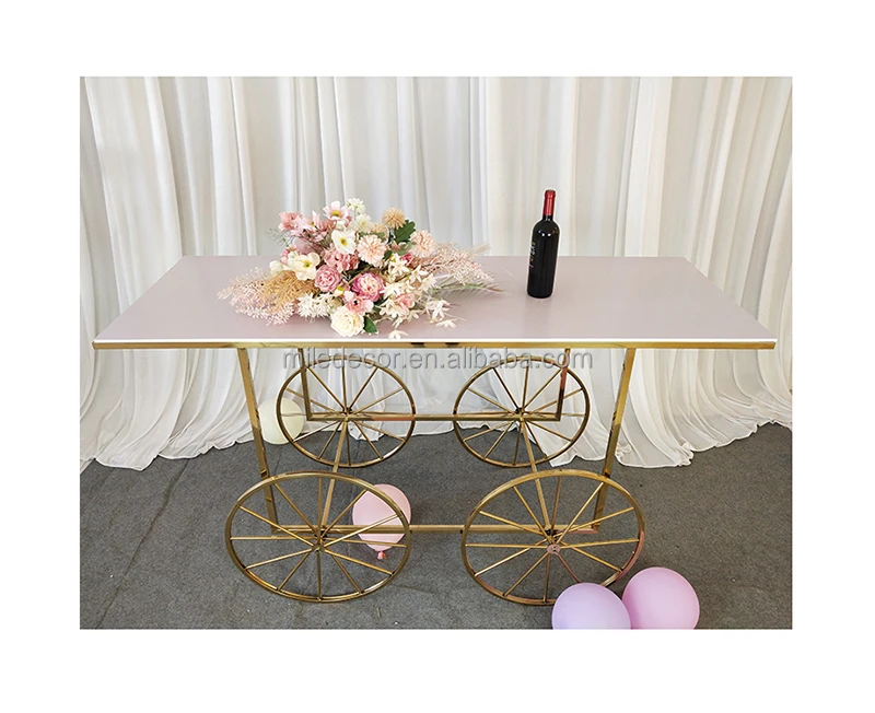 High quality Candy Cart display Decoration Party Metal Wagon Food Flower cart display