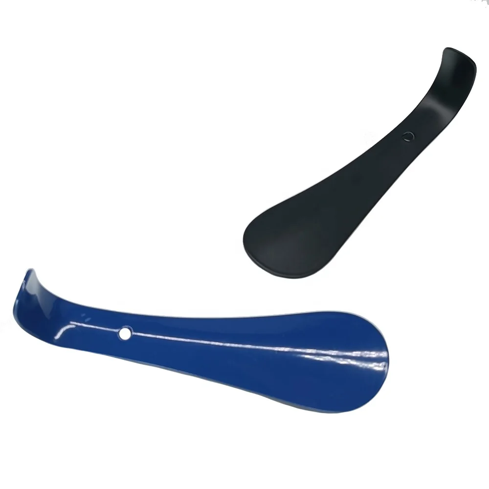 Strong shoe wearer short metal shoehorn portable shoe pump lazy old people color painted stainless steel shoe horn - MH01SEC