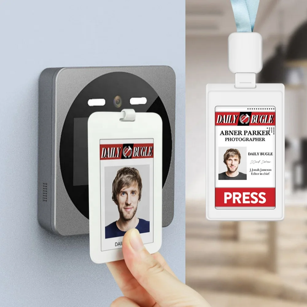 3.7 inch smart card eink display no battery employee ID badges student name cards Epaper work badge