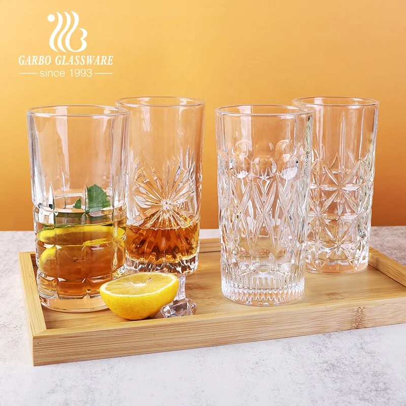 Highball Juice Heavy Bottom Whisky Glass Cup Rock Glass Tableware Set Of 6Pcs 14OZ  420ml Beer Juice Drinking Taller Tumbler