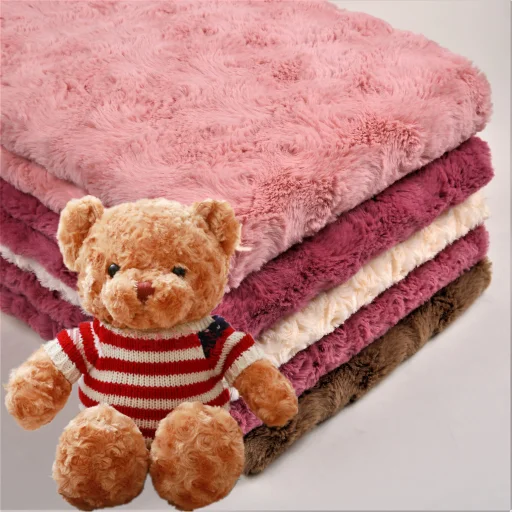 Knitted Rose Swirl Fur Fabric Faux Fur Fabric Plush Fabric For Bear Toys Dog Bed Blanket