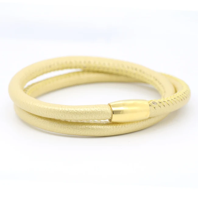 
fashion softer music show party stitch swen sheep leather bracelet men personalized bracelet wrap stainless clasp jewelry gift 