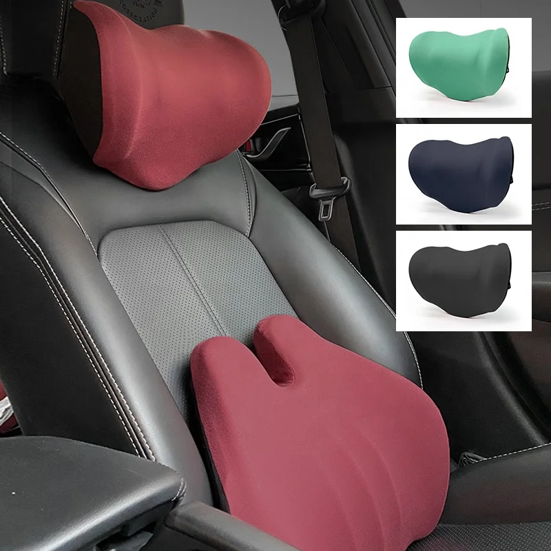 Ergonomic Design Super Soft Car Travel Neck support Memory Foam Car Headrest Pillow with Adjustable Strap