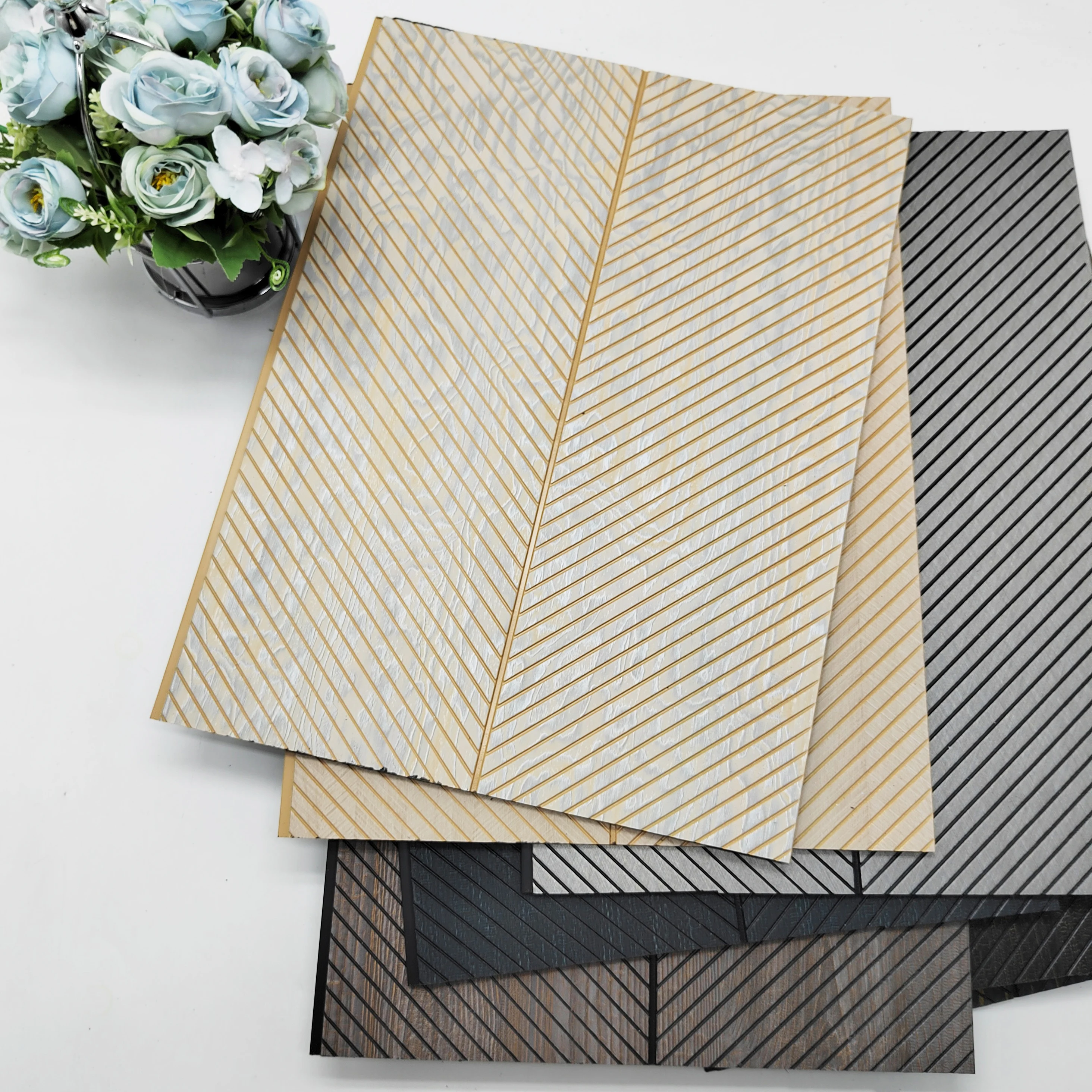 100% водонепроницаемая Золотая настенная панель из Пс