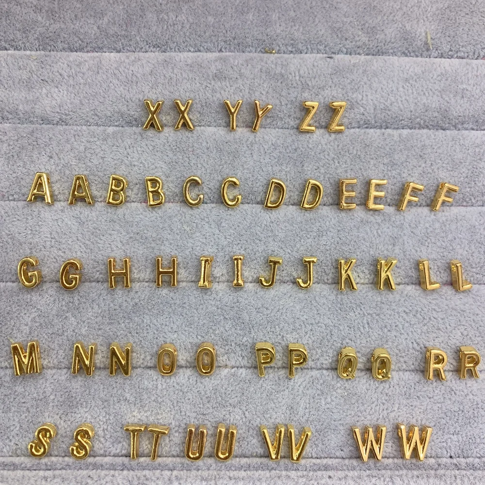 Wholesale 26 alphabet metal beads letter diy jewelry making accessories