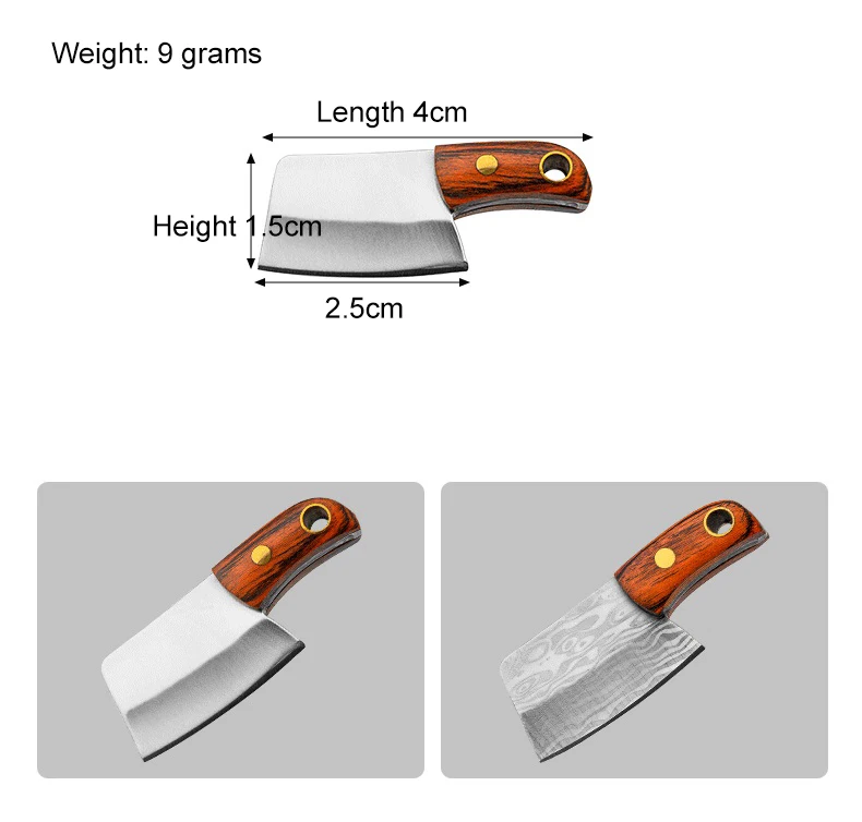 Miniature Damascus Pocket Knife small simulator knife axe cleaver car keychain knives fishing promotional business gift