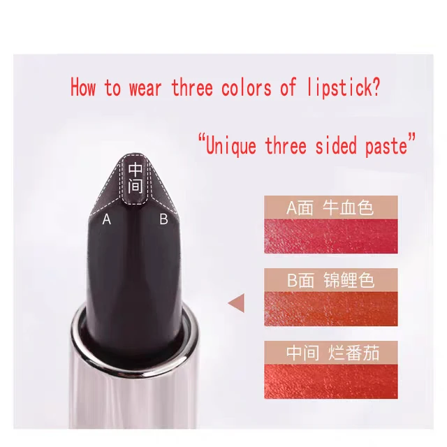 
New Diamond Luxury Lipstick Packaging Moisturizing Queen Scepter Tricolor Lipstick With Private Logo 