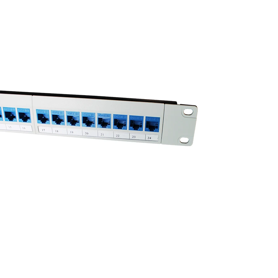 1U 24 ports UTP Copper colorful Cat6 rack patch panel