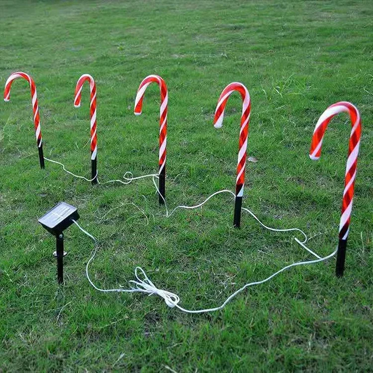 Outdoor Christmas Decorations Solar Christmas Candy Canes Lights, Solar Christmas Decorations Pathway Lights Walkway Outdoor Mar