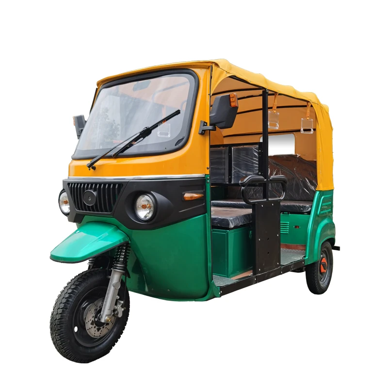Electric Bajaj Taxi Tuk Tuk Bajaj Auto Rickshaw 3 Wheel Gasoline Electric Hybrid for Daily Life Electric Bodaboda