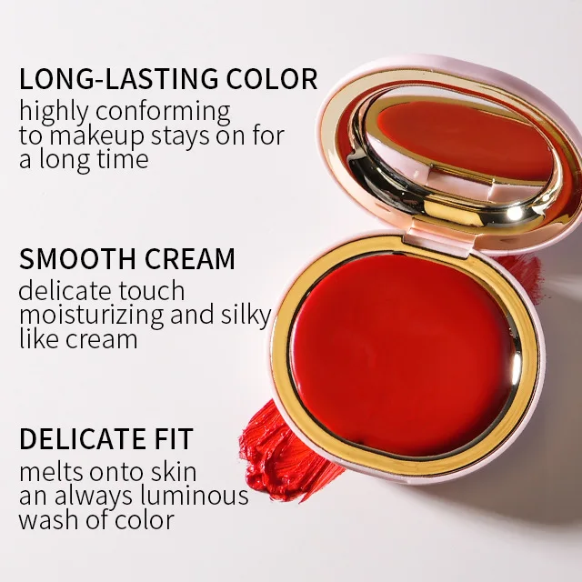Hot Selling Cheek Tint Moisturizing Silky Pink Cream Makeup Vegan Pigment Private Brand Mousse Creamy Face Cheek Blushes