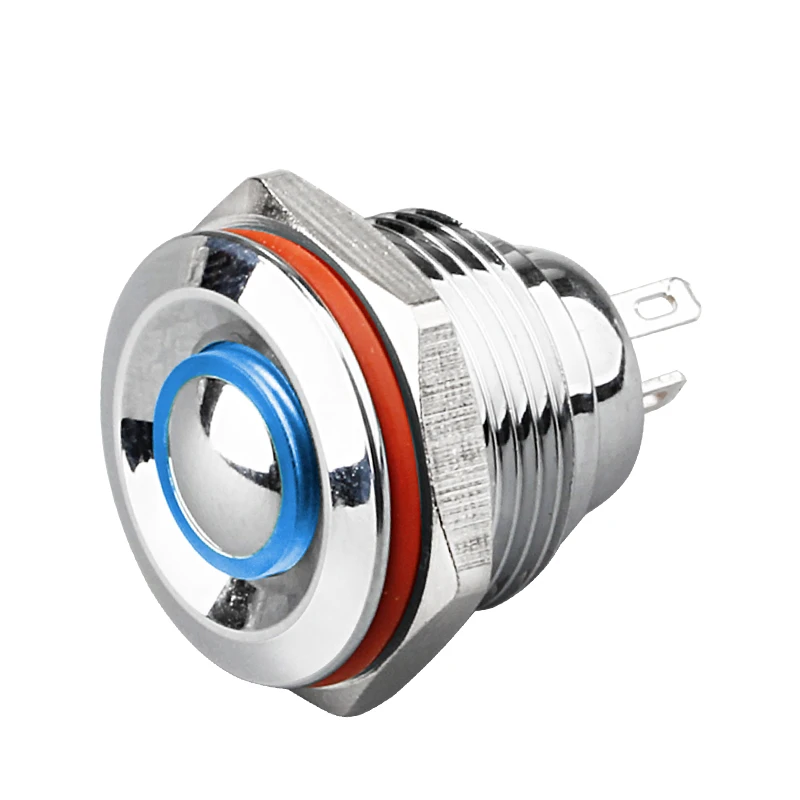 Colored button 16mm yellow color momentary waterproof push button switch