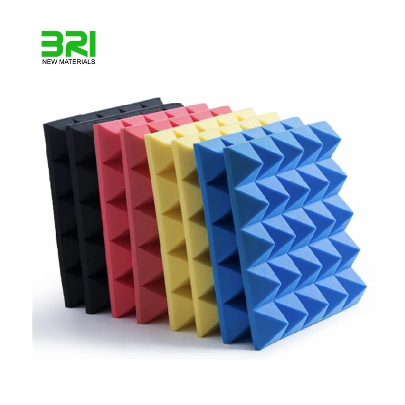  High density pyramid acoustic foam panels studio sound proof foamed wall