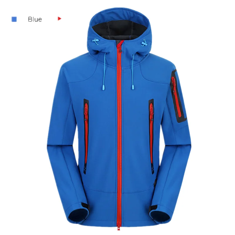 
thick Waterproof Jacket Outdoor Hiking Rain Jacket Hunting Warm Sport Windproof Fleece Windbreaker Men and women 