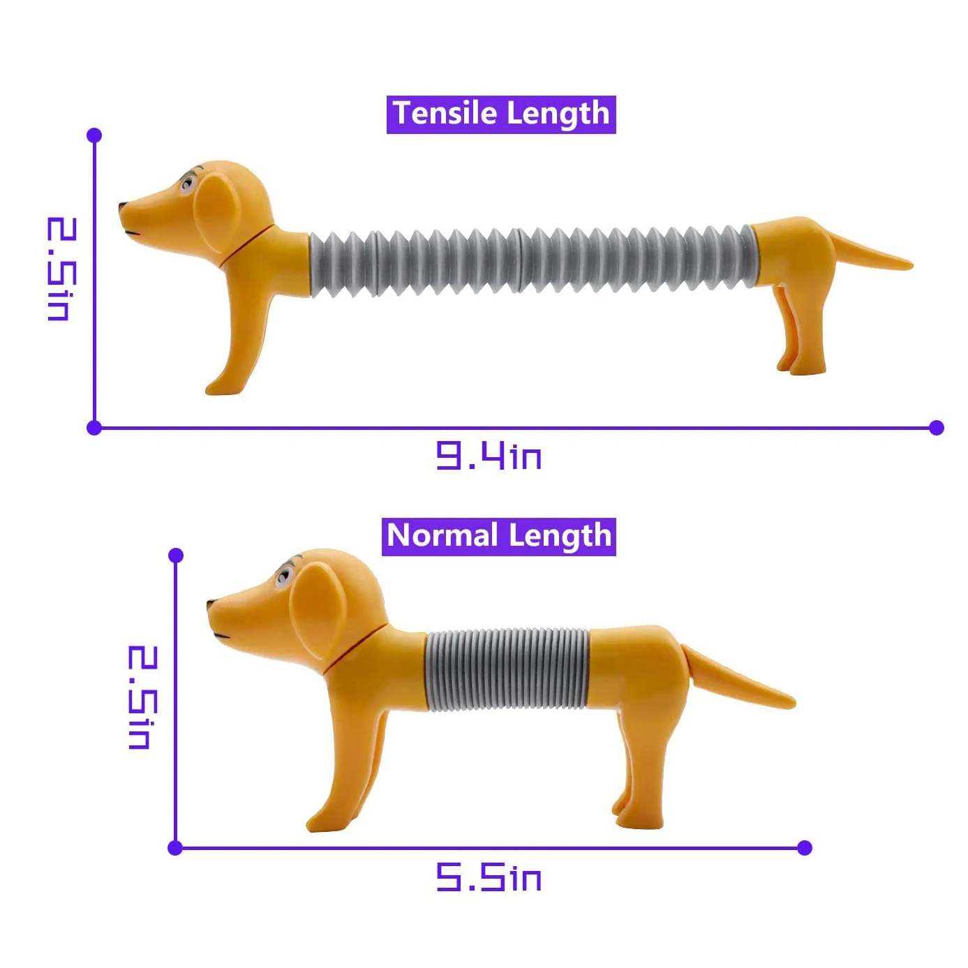 2022 Newest Dog Design Tubes Sensory Toys Decompression Fidget Stress Anxiety Relief Spring Dog Kids Fidget Pop Toy