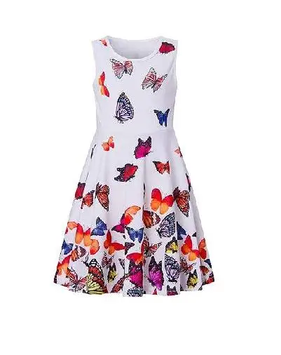 Girls Print Dress Sleeveless casual floral sundress for girls 4-15 years old