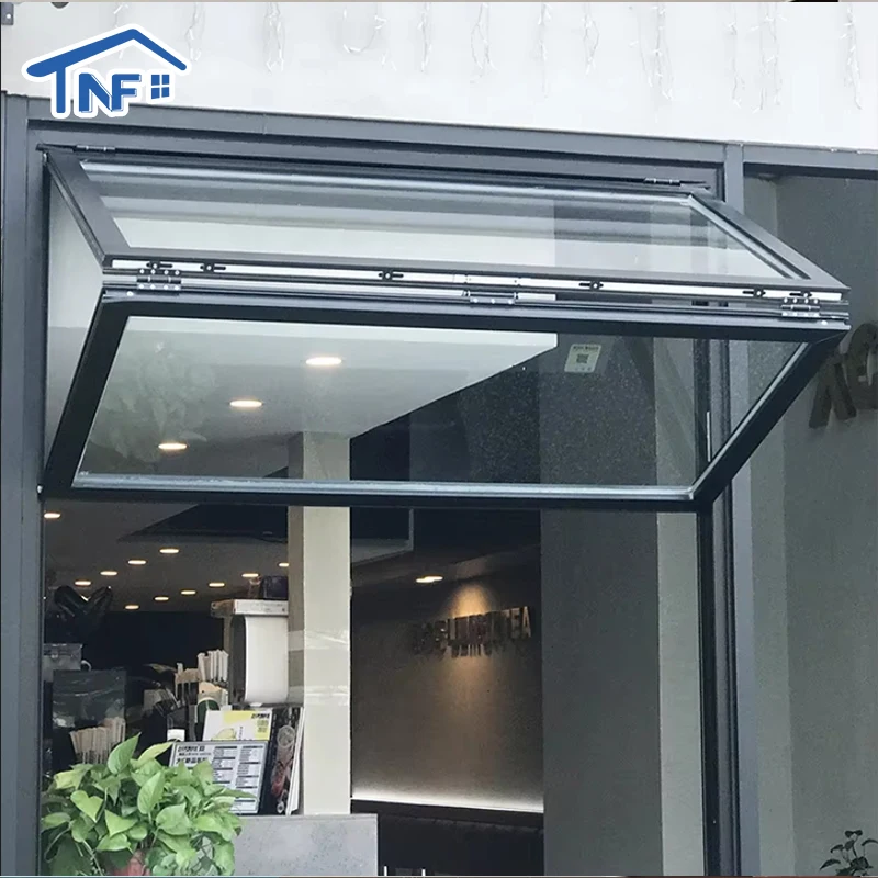 Up-Folding Aluminium bi folding accordion glass windows aluminum balcony vertical folding window