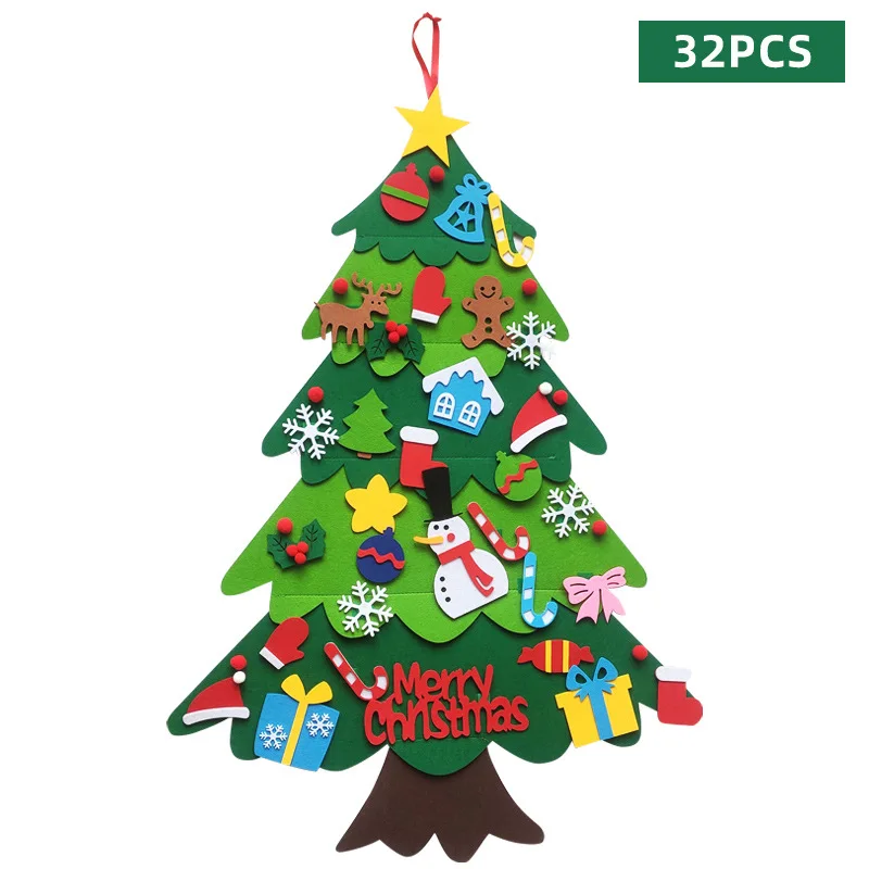 2024 High Quality Felt Christmas Tree  DIY Custom New Year Decoration Kids and Toddlers Door Wall Hanging Decorations