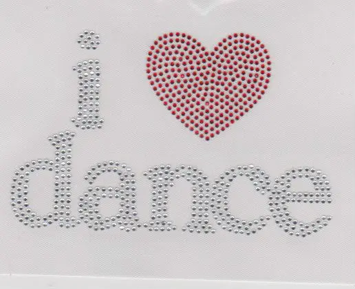 i love dance round crystal flatback rhinestone iron on transfer for apparel