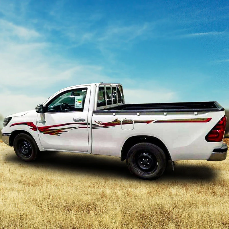 Car  side door sticker car decal body sticker gaphic  for pickup 2017 toyota hilux 2D  single cab stripe car lines vinyl