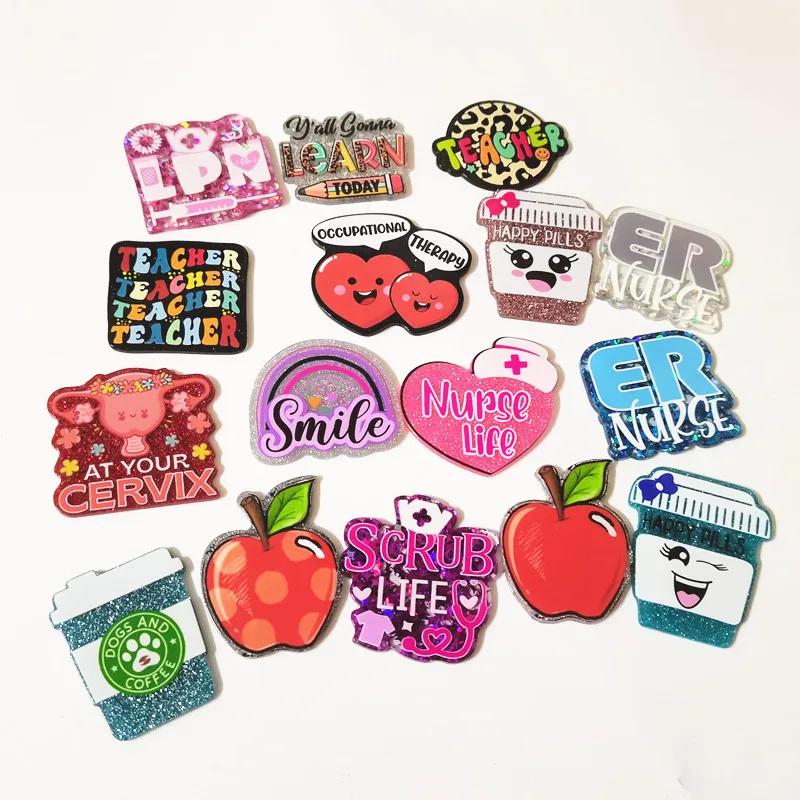 Acrylic Custom Design Badge Holder for Nurse Gift Accessories Reel Diy Patch Brooch No