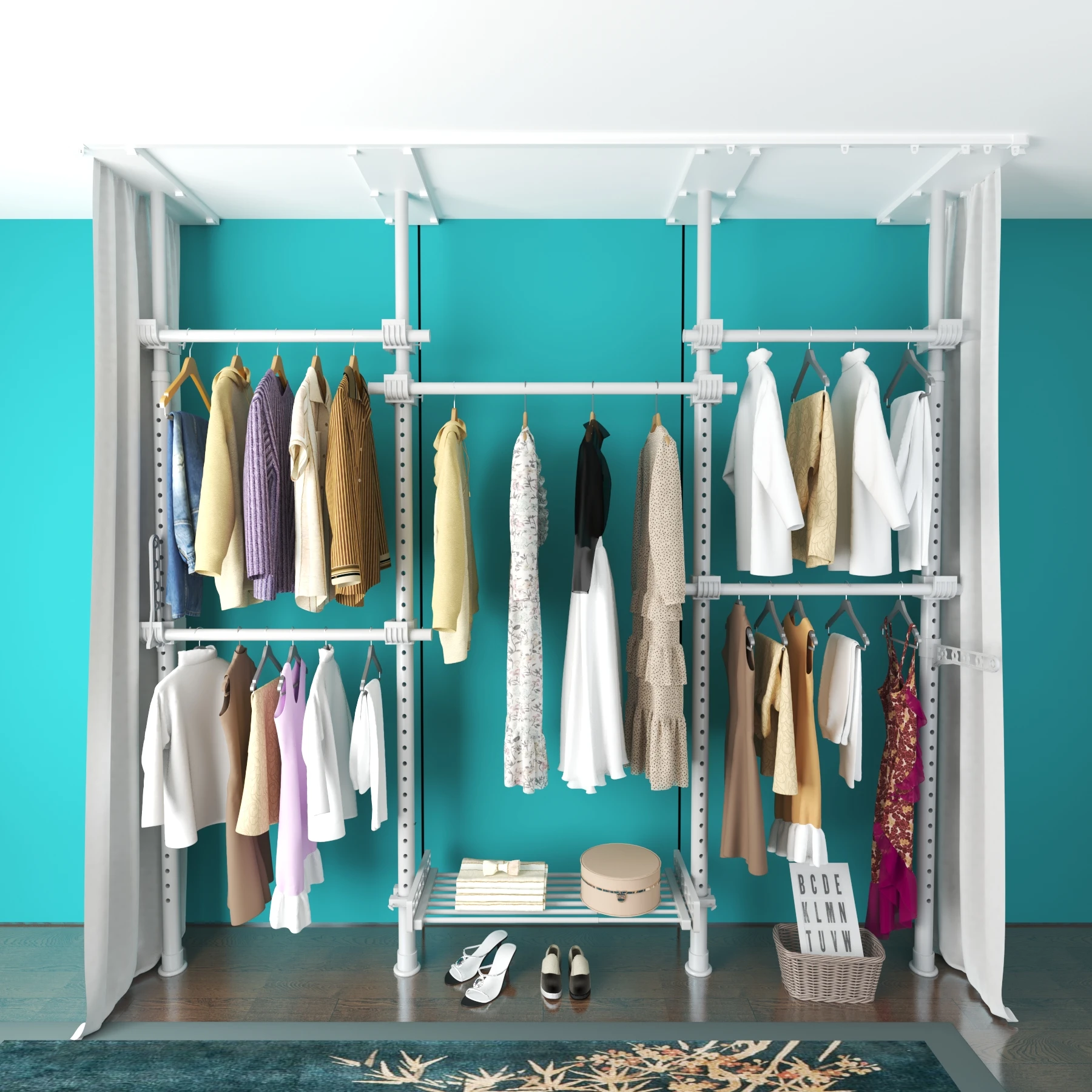 Roman boom upgrade home folding closet simple design storage cabinet easy to assemble portable closet