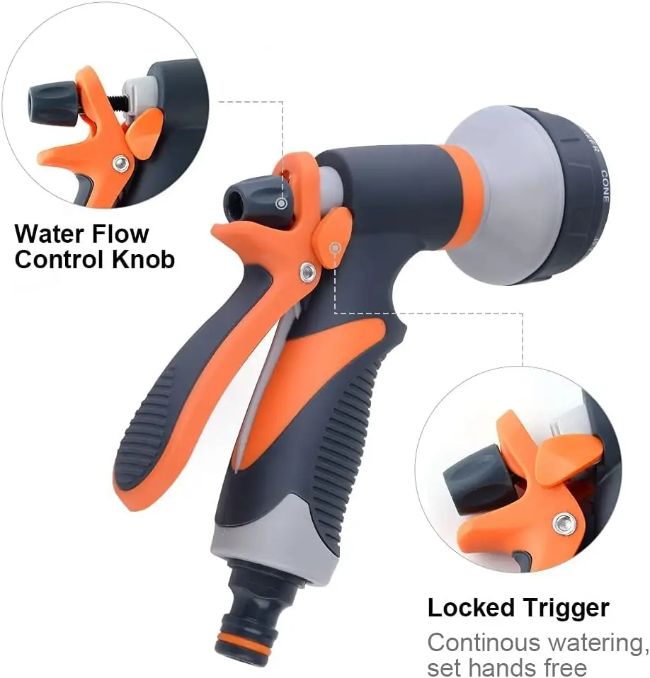 2024 Hot High Pressure Garden Water Gun Garden Hose Nozzles Sprayer For Garden Watering Pet Washing
