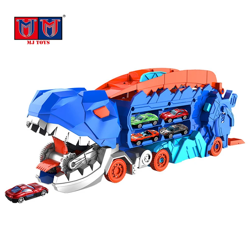 Оптовая продажа грузовик для хранения динозавров с 2 легкосплавными игрушками